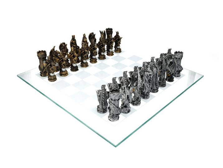 Figuren Shop GmbH Spiel Schachspiel Fantasy - König Arthur - Mittelalter Mythologie Schach