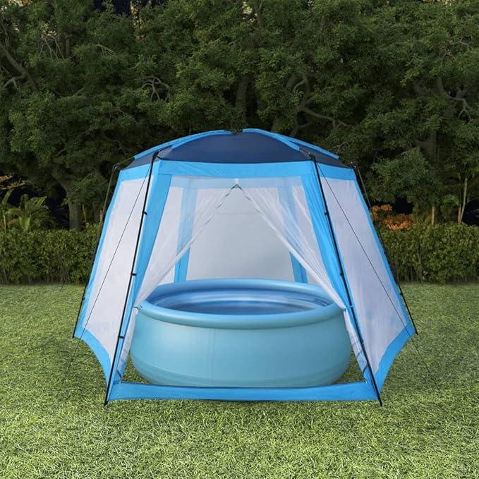 Poolzelt, Pool überdachung, Pool Zelt, Pooldach, Poolpavillion, Zelt Für Pool, Pool Dach, Pool Abdeckungen, Stoff 500x433x250 cm Blau