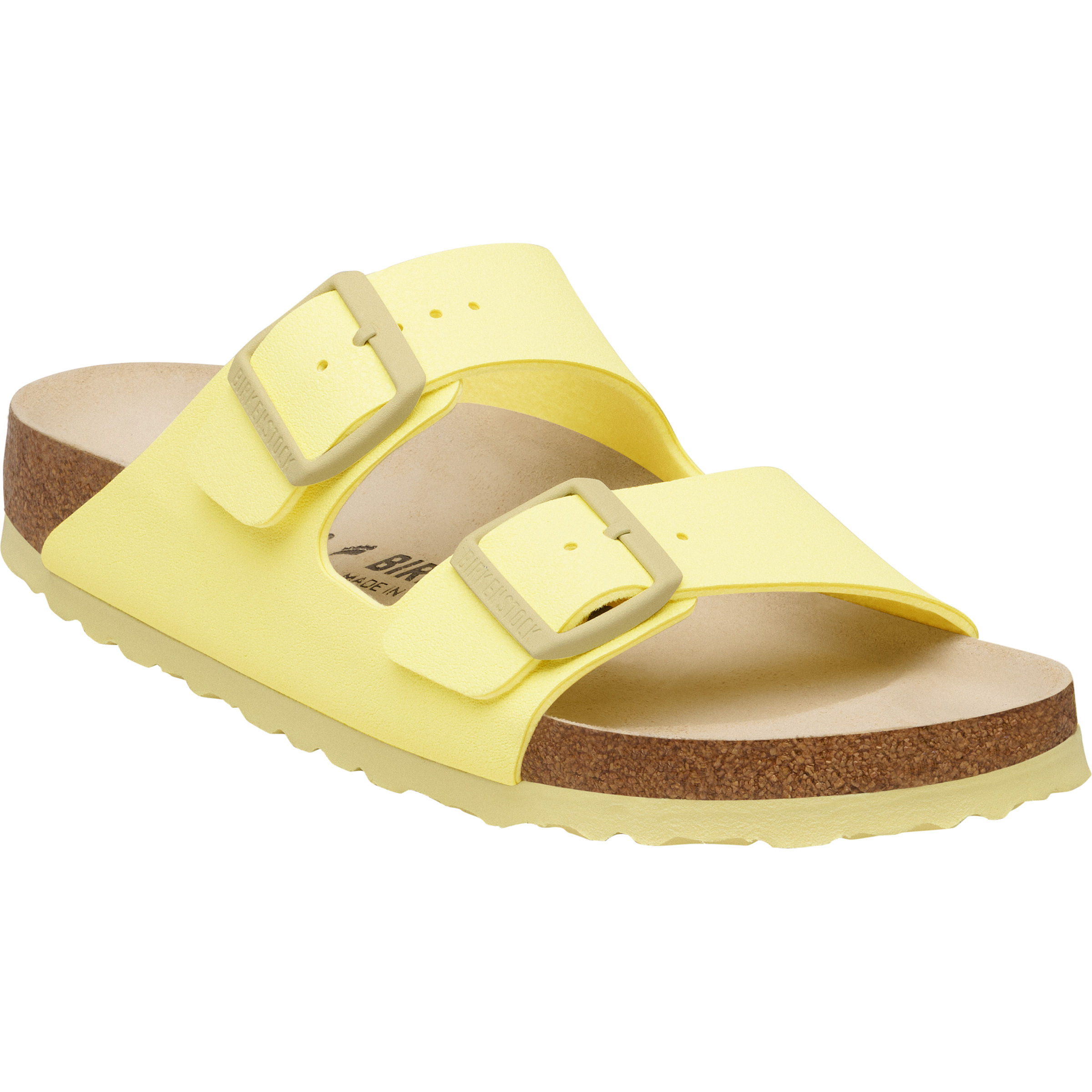 Birkenstock Arizona Birko-Flor Nubuk Narrow Sandalen Damen Sandalen gelb Größe 39 Lifestyle