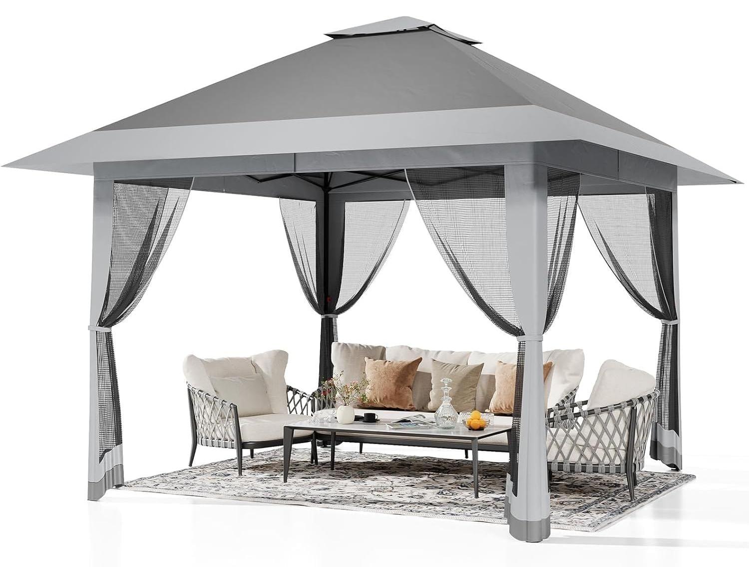 Pop-up-Zelt - Faltzelt - Sonnenschutz - Partyzelt - Garten-Zelt - Verstellbares Pavillon - Insektenschutznetz
