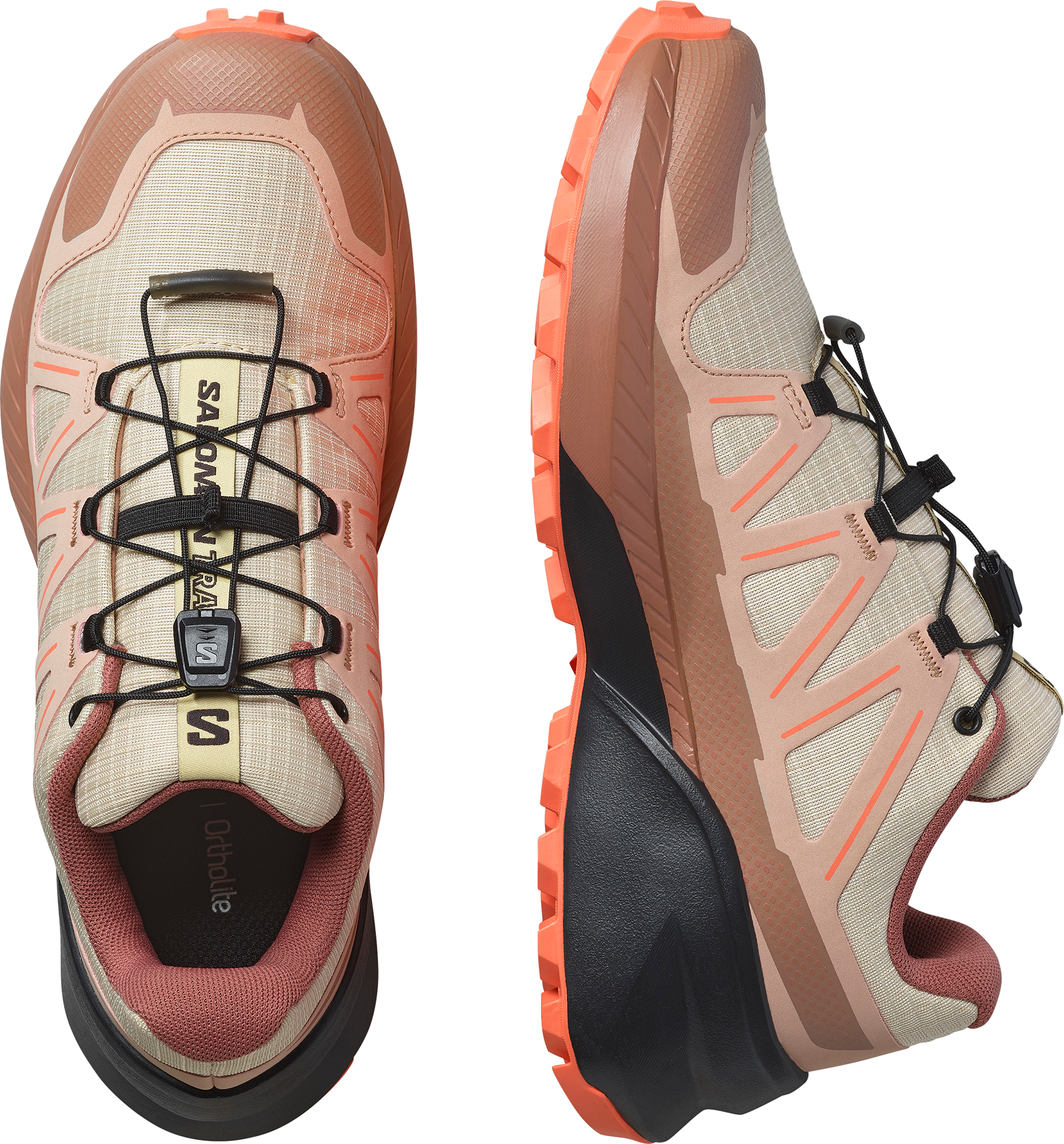 Trailrunningschuh SALOMON "SPEEDCROSS PEAK W", Damen, Gr. 40,5, atmungsaktiv, beige (tender peach, burlwood, fusion coral), Synthetik, Textil, Schuhe Trailrunningschuh, für mehr Grip - wasserdicht tender peach, burlwood, fusion coral 40,5, atmungsaktiv