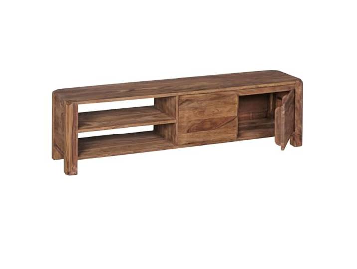 Wohnling Lowboard BOHA Massivholz Sheesham Kommode 140 cm TV-Board Ablage-Fächer Landhaus-Stil Unterschrank 40 cm TV-Möbel