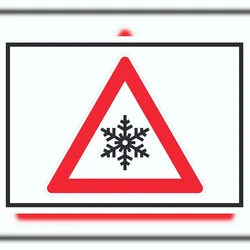 HB-Druck Achtung Frost Schnee Eis Symbol Schild A2 (420x594mm)