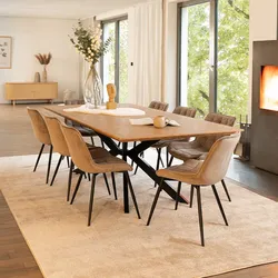 Home Deluxe HOME DELUXE Esstisch Eckig AVENCIA inkl. Sternfuß - 200 x 120 cm Fishbone Oak