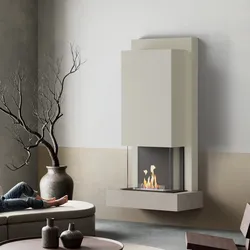 muenkel design Arco [moderner Design Ethanolkamin]: Concrete (Betonoptik) - Planika Senso - Weiß