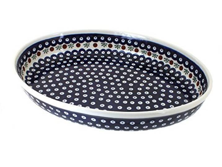 Original Bunzlauer Keramik Auflaufform/Gratinform/Backform oval groß 35,5x27,0x6.5 cm im Dekor 41