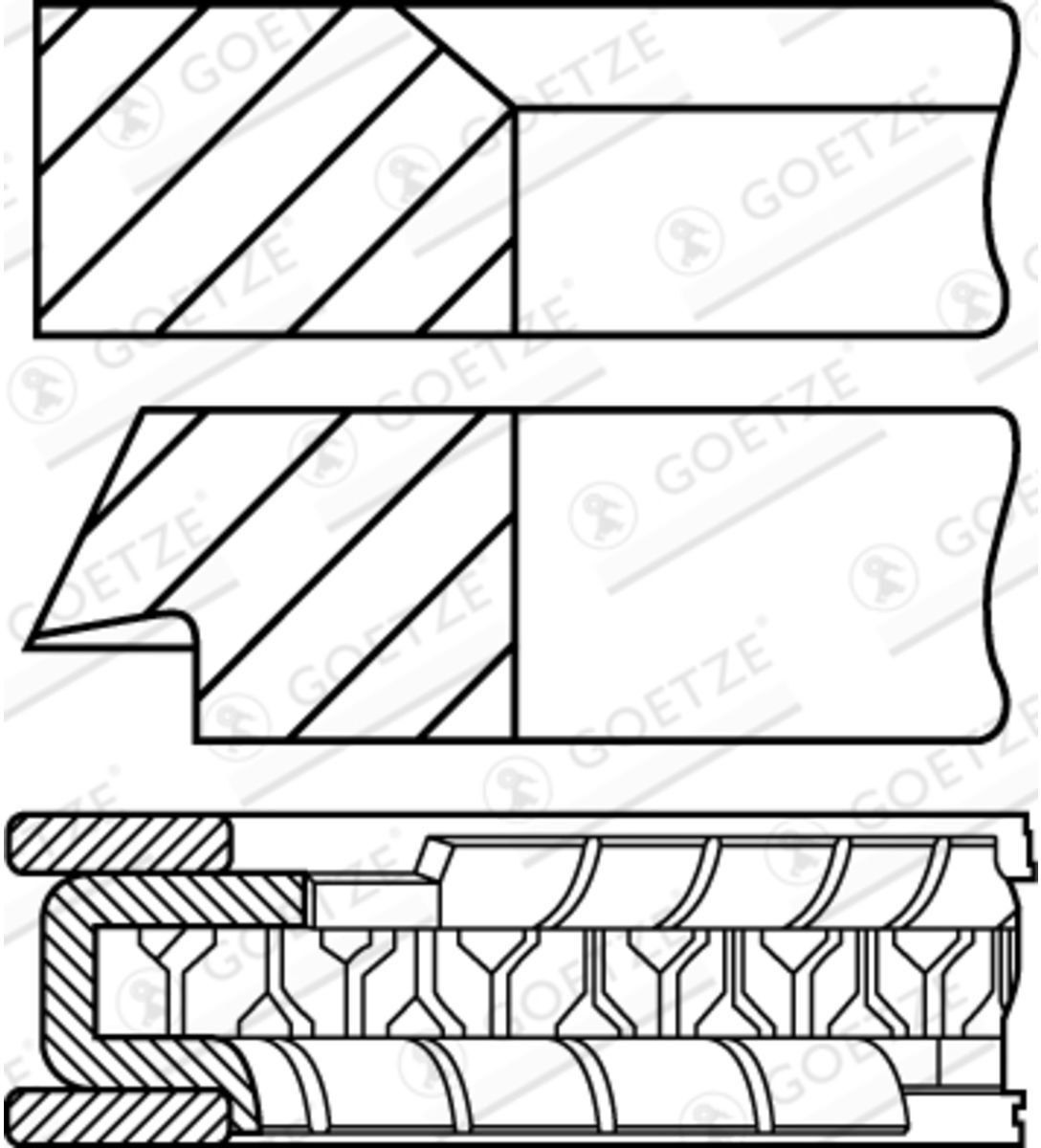 Engine Kolbenringsatz GOETZE 08-154600-10