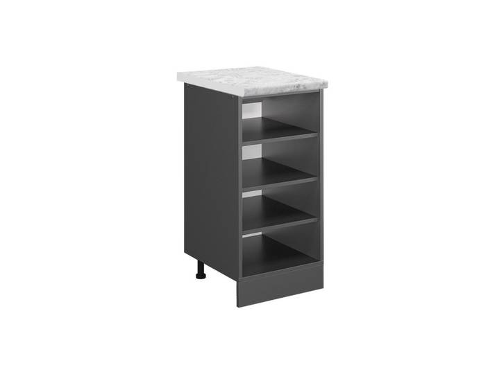 Vicco Küchenregal R-Line Anthrazit 40 cm AP Marmor, Anthrazit, Anthrazit, Holzwerkstoff, 3 Fächer, Rechteckig, 40x81.6x60 cm, Küchen, Küchenmöbel, Küchenschränke, Küchenunterschrank