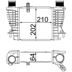 Ladeluftkühler MAHLE CI 264 000S für Renault Modus Grand Clio III