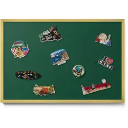 MAGNETTAFEL 60x40 cm Goldener Rahmen Dunkelgrün