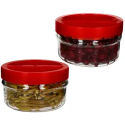 2x ORTES Vorratsglas 1,5L Glas mit Kunststoffdeckel Gitter Aufbewahren Einlegen