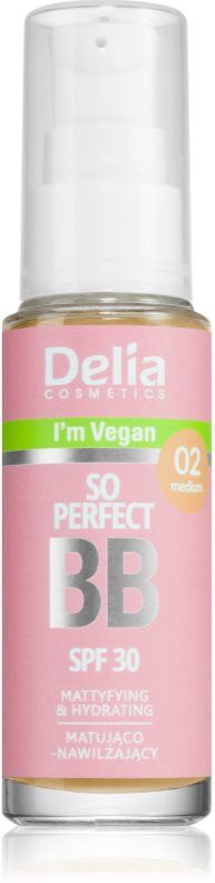 Delia Cosmetics BB So Perfect mattifying BB cream with moisturising effect shade 02 Medium 30 ml