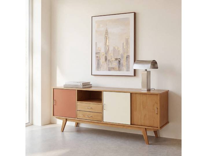 Sideboard mit 3 Türen und 2 Schubladen, 180 cm breit