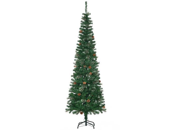 Homcom Künstlicher-Weihnachtsbaum, 195 cm Christbaum mit 556 Spitzen für Weihnachten, Grün, Metall, Kunststoff, 195 cm, Dekoration, Weihnachtsdekoration, Christbäume & Zubehör