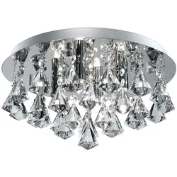 Decken Lampe Leuchte Chrom Kristall Flur Büro Schlaf Wohn Ess Zimmer Beleuchtung