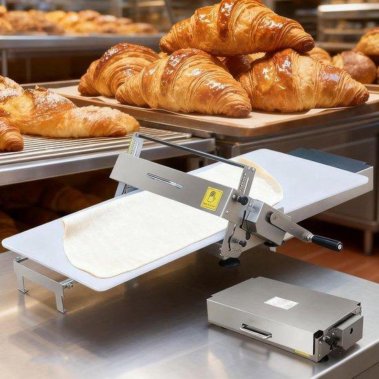 Deeglaminierer - Blätterteigmaschine - Für die Zubereitung zu Hause - Einstellbare Dicke - 0,5-25 mm - Silberfarben