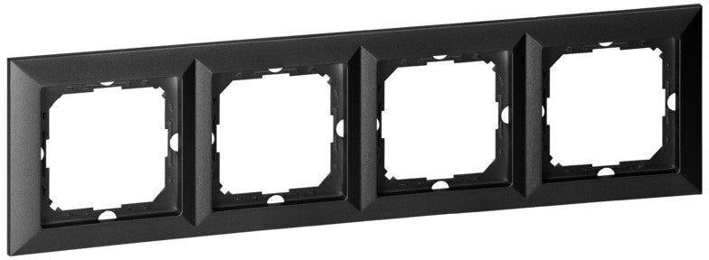 Orno Plaque de Finition Quatre Emplacements - Noir