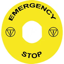 ZBY9330T - Schild für XB4, XB5, EMERGENCY-STOP