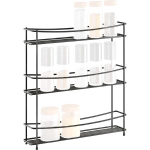 Metaltex Gewürzregal Kumino 360853000, lava, mit 3 Etagen, stehend, aus Metall, Touch-Therm-beschichtet, 33,5 x 37 x 8cm