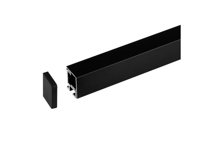 HKT Küchenreling, Schwarz, Metall, 150x2.9x2.2 cm, erweiterbar, Küchen, Küchenmöbel