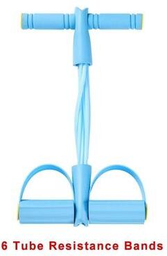 Inspired Finds 4 Tube 6 Tube Resistance Band Sit Up Assistant Fitness Exercise Pull Rope blue 6 Tube