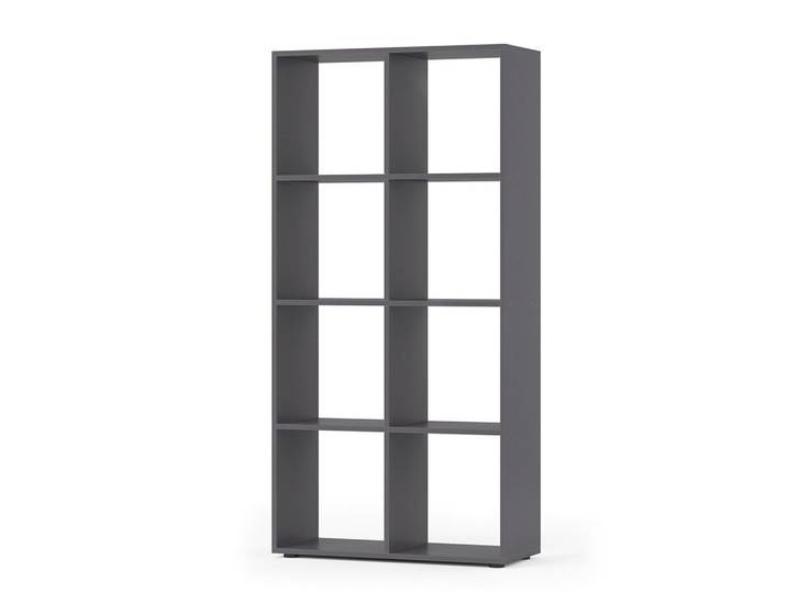 Vicco Raumteiler Scutum Grau 143 x 72 cm, Anthrazit, 8 Fächer, Rechteckig, 143x72x29 cm, Wohnzimmer, Regale, Bücherregale