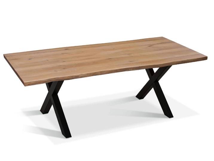 COLORADO II Esstisch mit Baumkante, Material Massivholz Eiche