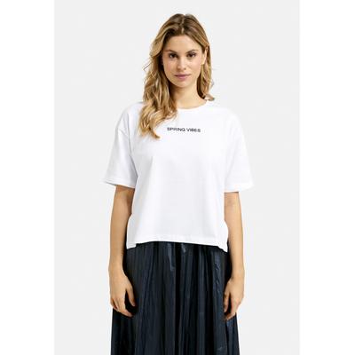 Rundhalsshirt SMITH & SOUL, Damen, Gr. L, weiß, Single Jersey, Material: 100% Baumwolle, bedruckt, gerade normal, Rundhals, eingesetzt gerader Abschluss, Shirts Rundhalsshirt