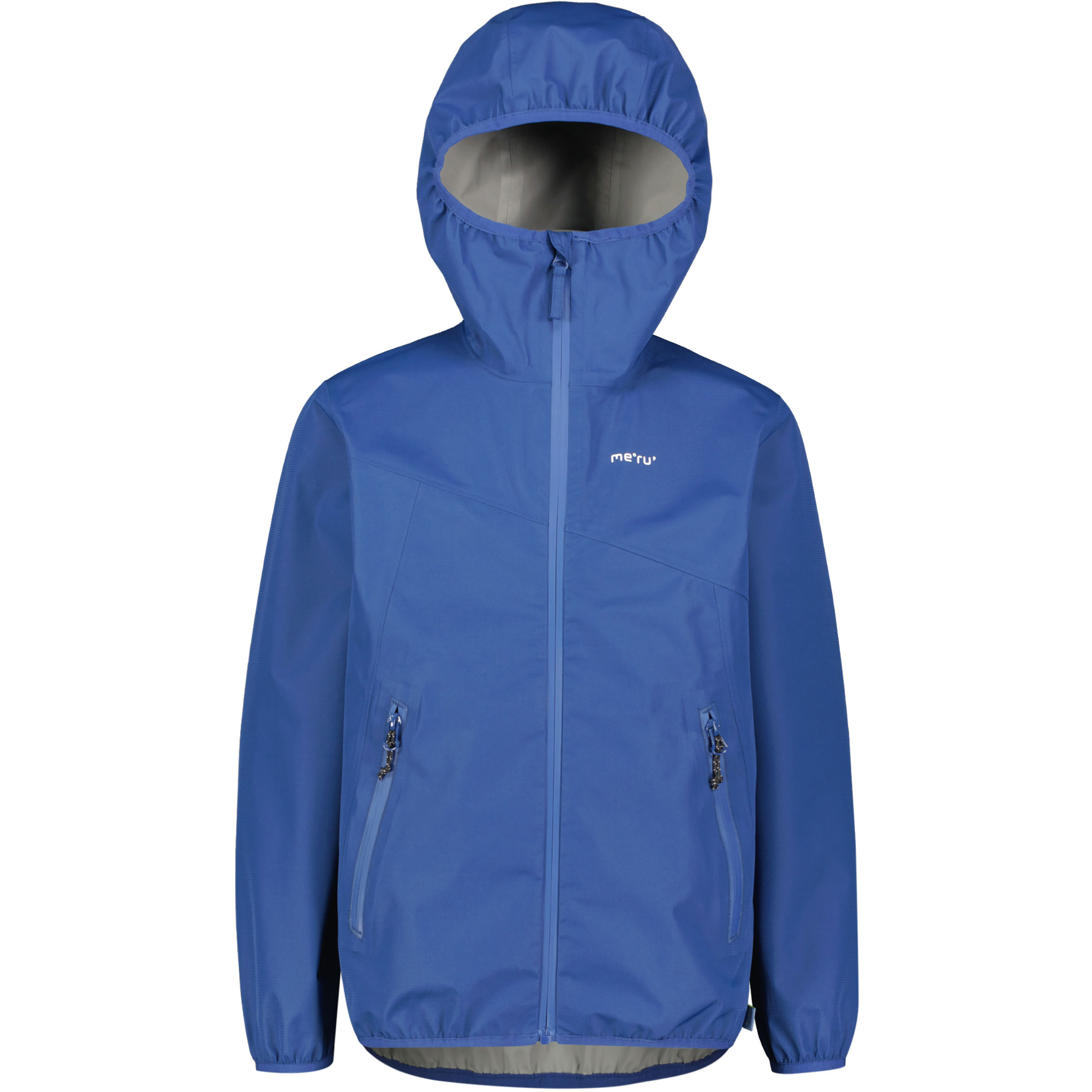 Bergzeit Basics Meru Gambell Kinder Regenjacke blau Größe 116 Trekking Klein verpackbar Wasserabweisend