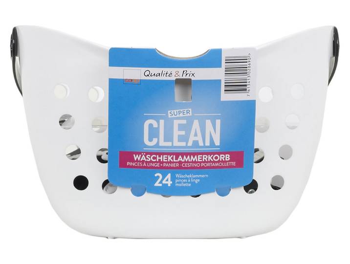 Super Clean Wäscheklammerkorb mit 24 Klammern