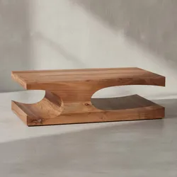 KADIMA DESIGN Couchtisch TEKO Massivholz: 2 Ablagefächer, 118x38x70 cm, handgefertigt, pflegeleicht