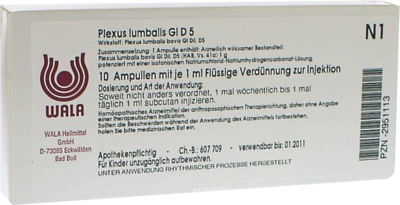 WALA Heilmittel GmbH PLEXUS LUMBALIS GL D 5 Ampullen 10X1 ml 02951113