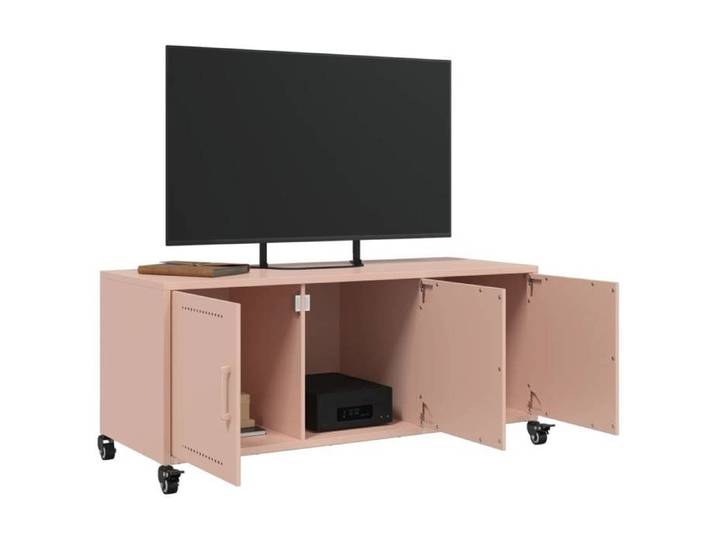 Cabinet TV - Rose - Meuble TV pour Télévision - 1 PC - rose 100 5x39x43 5 cm acier T1596