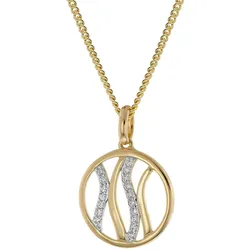 GLIZZ GL8141 Damenkette mit Gold-Anhänger 333/8K Zirkonia, 45 cm