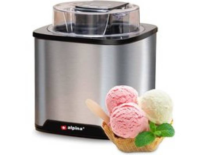 Alpina Machine à Glace 2L Acier Inoxydable Argenté Arrêt Automatique Écran LED Tactile