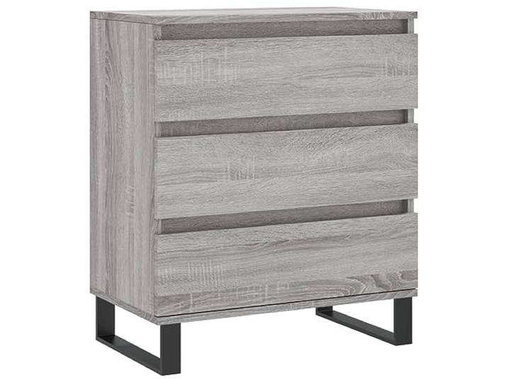 Mhdvray Sideboard Grau Sonoma 60x35x70 cm Beistellschrank Kommode Kompakte Anrichte für Wohnzimmer oder Flur mit stabilen Eisenbeinen und pflegeleichter Oberfläche.