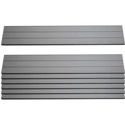7er Set Latten für WPC-Sichtschutz Savoie, Bretter Windschutz, ca. 1qm, MVG-zertifiziert ~ 90cm, grau