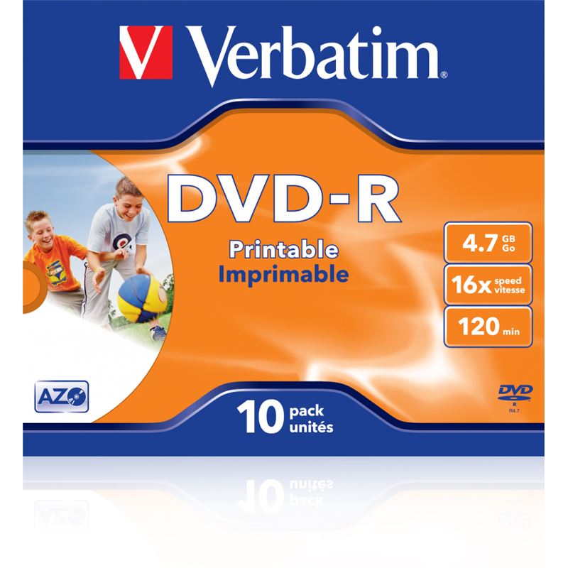 Verbatim DVD-R 4.7 GB bedruckbar 10er Jewelcase (43521)