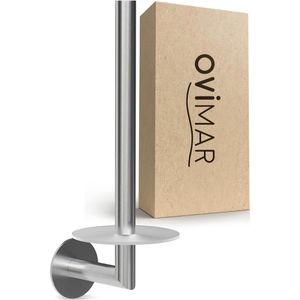 ovimar Toilettenpapier-Ersatzrollenhalter Hesselo, zum Kleben, für 2 Rollen, aus Edelstahl & Glas, silber