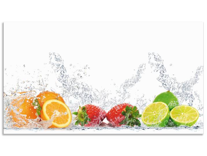 Küchenrückwand ARTLAND Fruchtig erfrischend gesund Fruchtmix , bunt, B:90cm H:50cm, Aluminium, Spritzschutzwände, Alu Spritzschutz mit Klebeband, einfache Montage