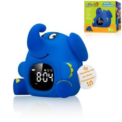 Bresser 14675 - DieMaus Lichtwecker für Kinder, Elefant