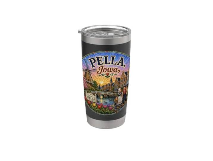 Pella Iowa IA\, USA\, Des Moines\, patrimoine néerlandais Gobelet isotherme en acier inoxydable double paroi