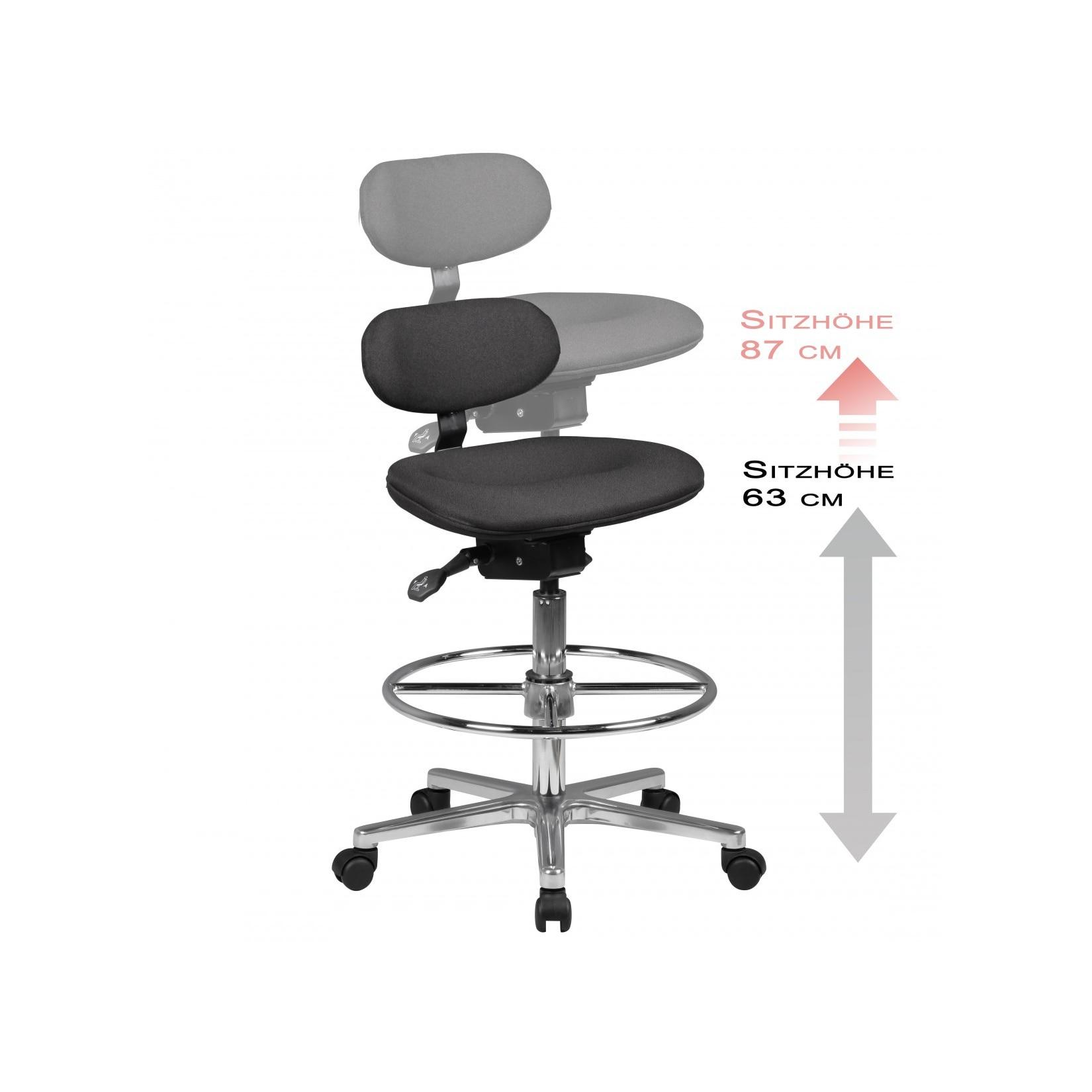 Arbeitsstuhl Rollhocker mit Lehne Höhenverstellbar Drehhocker Hocker Stehhilfe