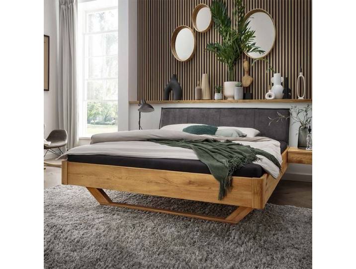 HOMELIV. Bett Sangar Komfort Wildeiche Massivholz 180x200cm modern