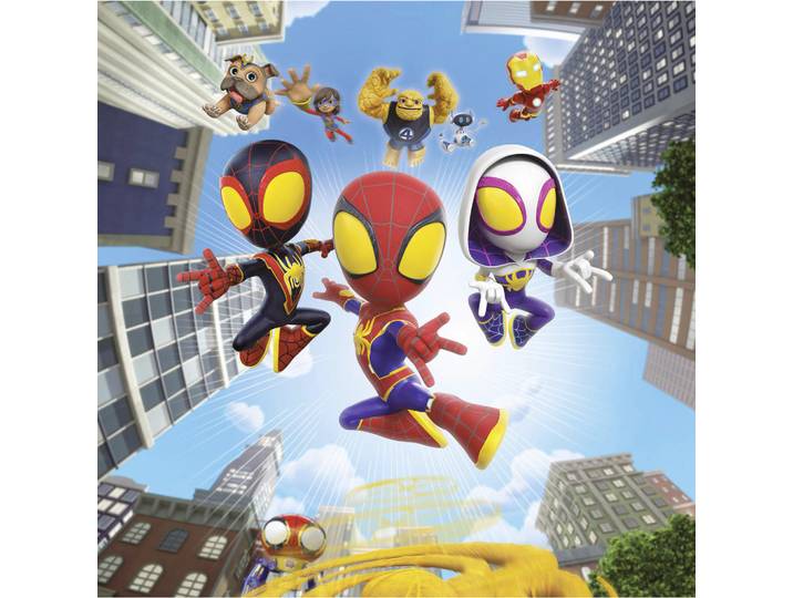 Marvel Fototapete Spidey AND HIS Amazing Friends, Mehrfarbig, Cartoon, 250x250 cm, Tapeten & Wandverkleidungen, Fototapeten