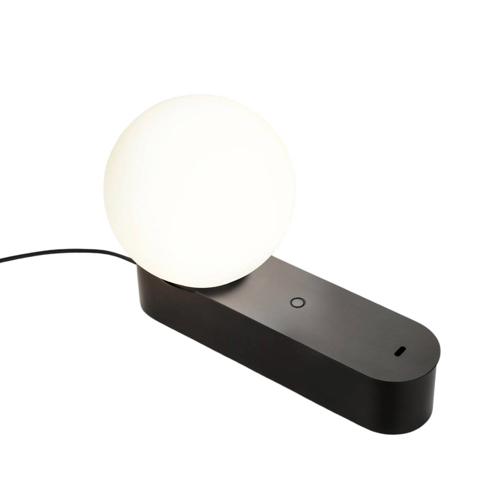 LEDS-C4 Perlina LED-tafellamp, modern, zwart, dimbaar, metaal en glas