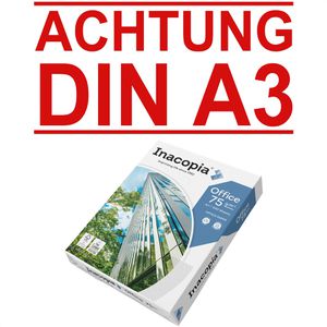 Inacopia Kopierpapier office, A3, 75g/qm, weiß, 500 Blatt