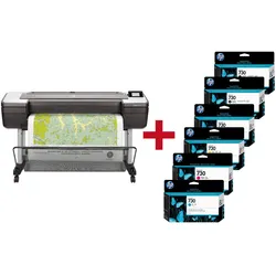 HP DesignJet T1700dr Großformatdrucker Plotter inkusive zusätzlichem HP Tintenset 730