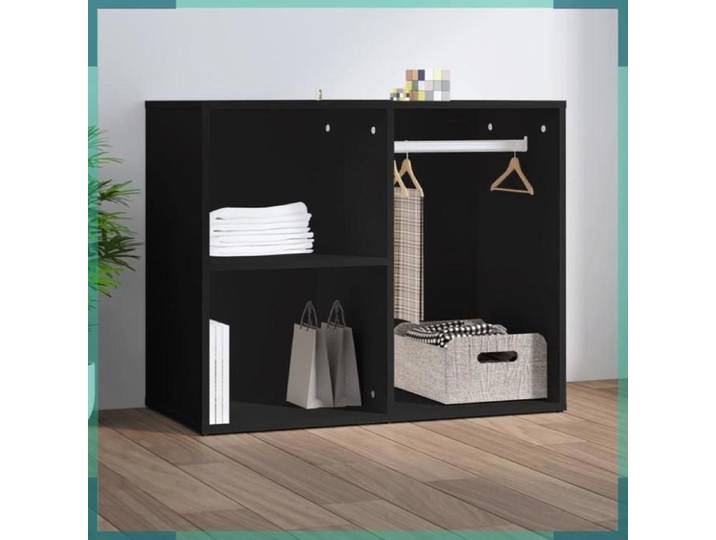 ASHATA Armoire de dressing noir 80x40x65 cm bois d'ingénierie -FHE808847