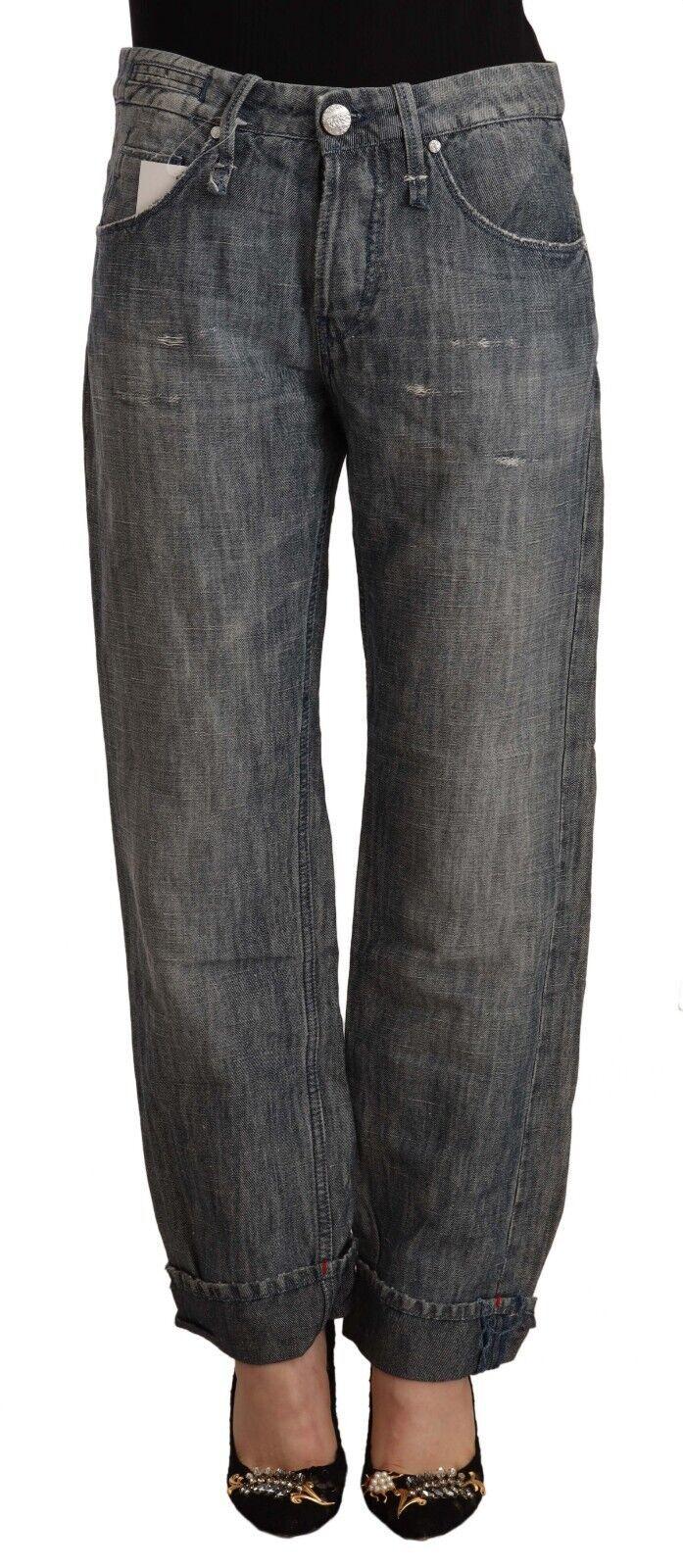 Lässige Jeans mit Cupped Saum und Used-Look